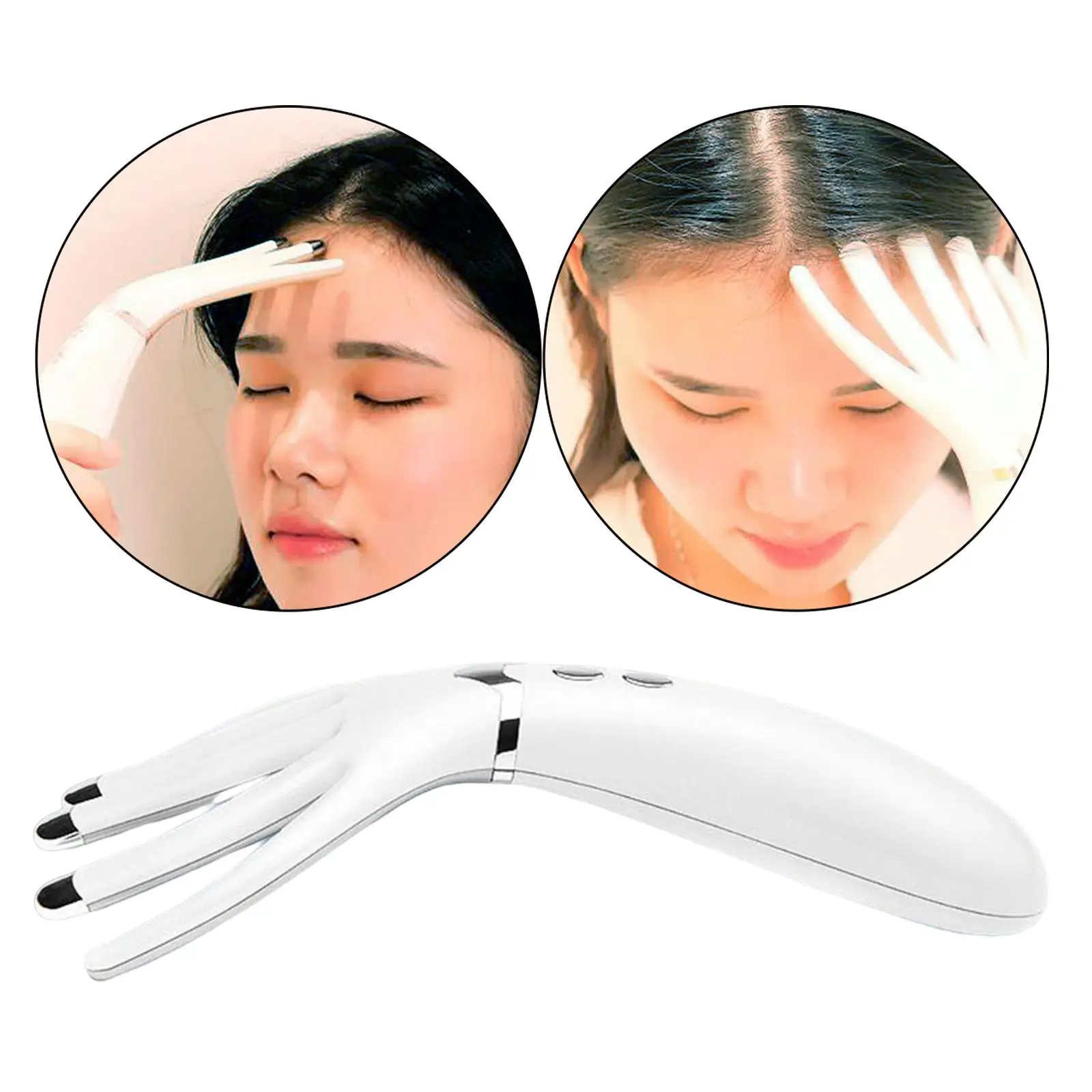 Fingers Shaped Electric Head Massager, Tension Stress Relax 4 Modes Scalp Massage Tool