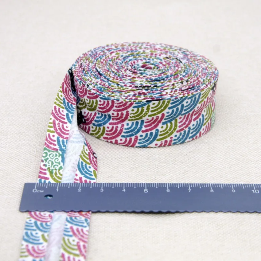 Premium Cotton Folded Bias Tape - 25mm Fabric Binding for Sewing Projects (5 Meters)