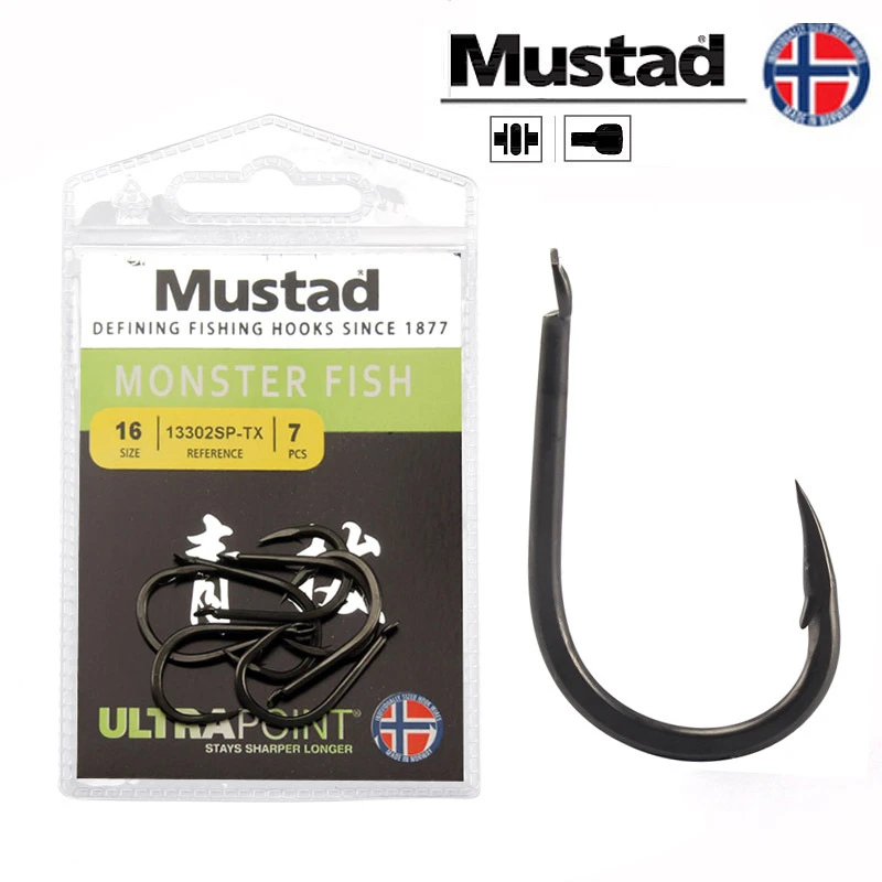 

Mustad Squid Fishing Hooks Barbed Hook High Carbon Steel Pesca Thick Worm Lure Fishhook with Ring Circle Sea Carp Big Fish Peche