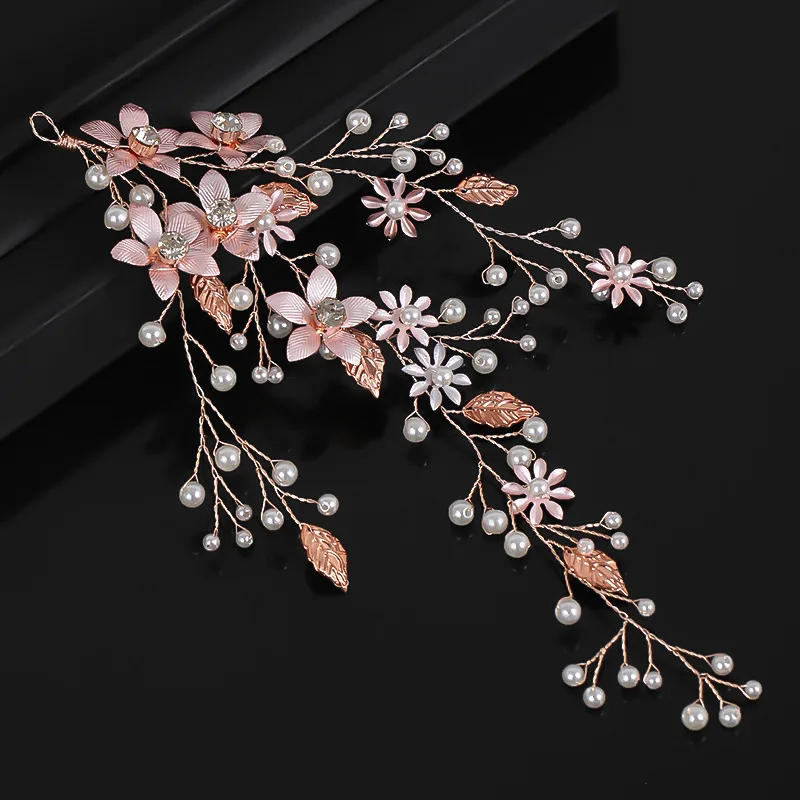 Flower Leaf Crystal Pearl Headband Hairband Tiara For Women Bridal Wedding Hair Accessories Vine Jewelry Band Headband Gift jewelry accessories hair accessory hair headdress bridal headwear hair band crown