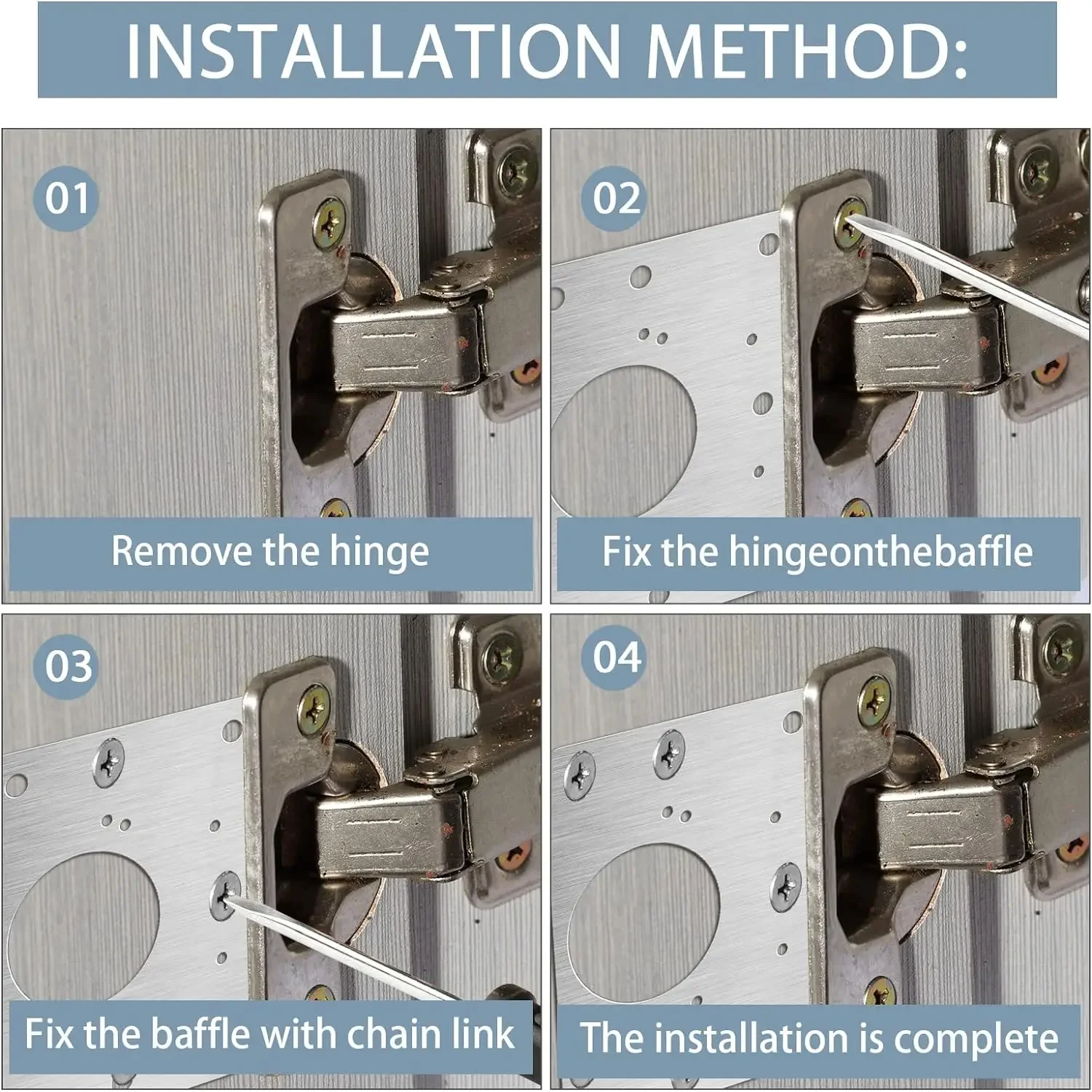 2/16Pcs Cabinet Hinge Repair Plate Kit Flat Screws Fixing Brace Brackets Kitchen Cupboard Door Hinge Mounting Furniture Hardware hinge repair plates