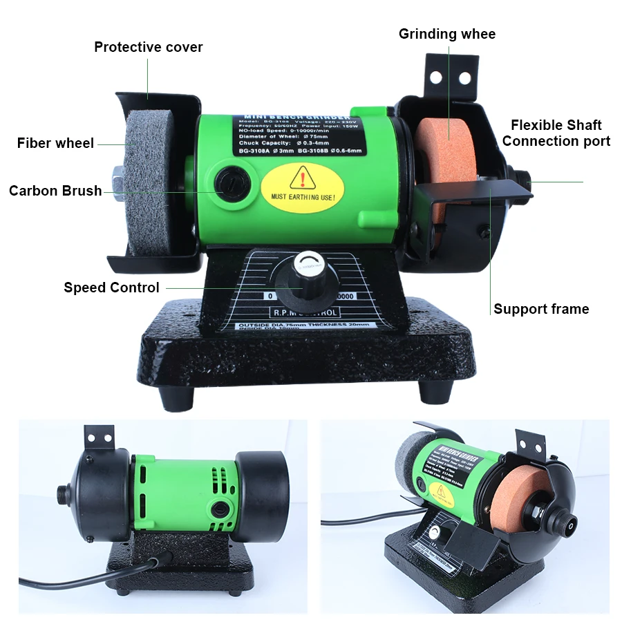 Multifunctional Desktop Sander Mini Carving Machine Knife Grinder Carving Pen for Wood Jade Polishing Grinding 150W