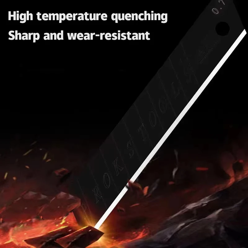 Utility knife 10/100 pcs carbon steel replace blade 100mm*18mm black DIY tool for student office station