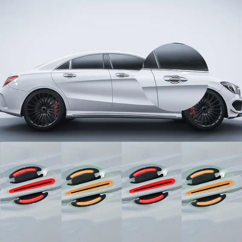 

Светоотражающая наклейка на дверь автомобиля, 3D наклейка на дверную ручку, Защитная Наклейка на дверную чашу, универсальная Светоотражающая наклейка