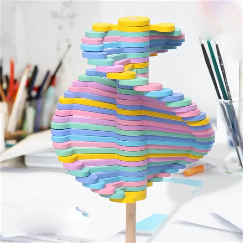 Wooden Spiral Lollipop Toys Rotating Magic Wand Spin Magic Wand Stress Relief Fidgets Toy For Adults Kids Antistress Gift