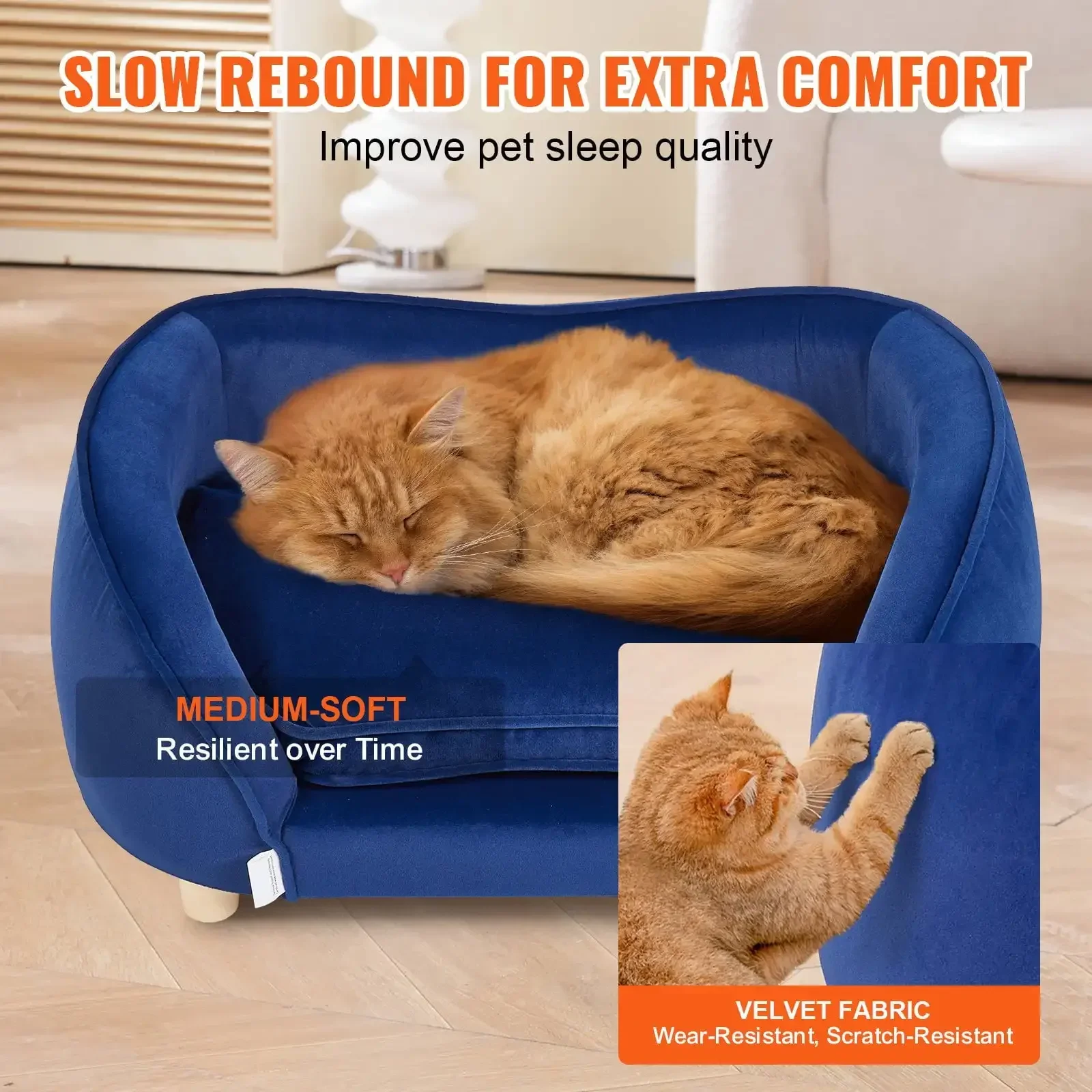 Pet Sofa, Dog Couch Bed for Medium-Sized Dogs and Cats, Supports up to 81 lbs 4
