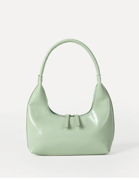 Borsa a tracolla singola con texture lucida di alta qualità, design coreano di nicchia, borsa da ascella, moda estiva semplice e casual, da tenere a mano_voghion.com