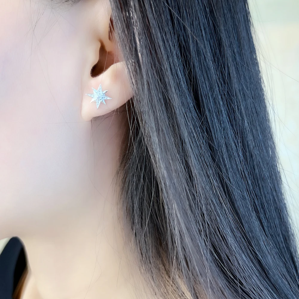 매직 스타 스터드 귀걸이 여성을위한 유럽 스타일 고급 귀중품  빈티지 손수 선물