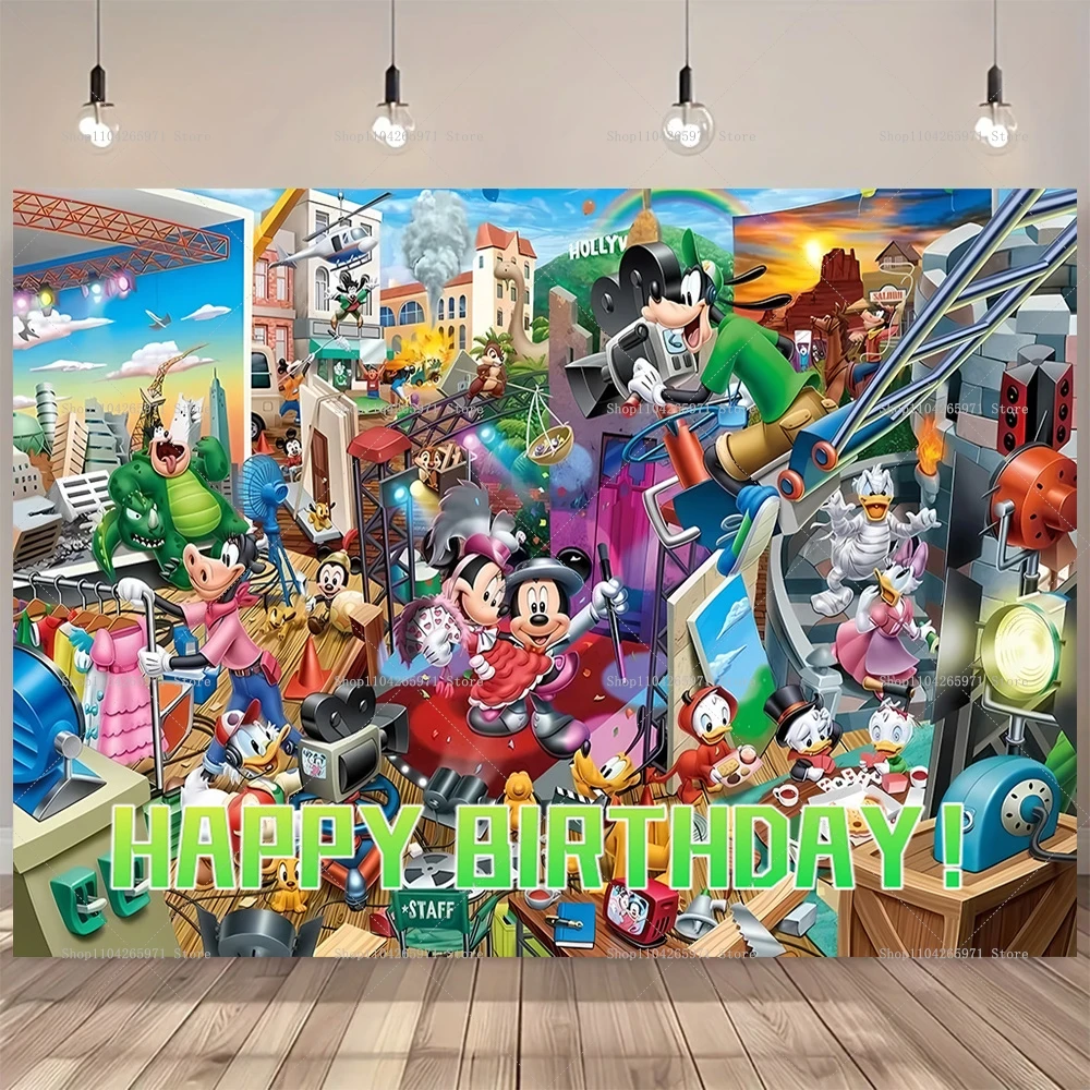 Disney Family Bucket Background Minnie Mickey Snow White Castle All Characters PhotographyBackground Vinyl Baby Show