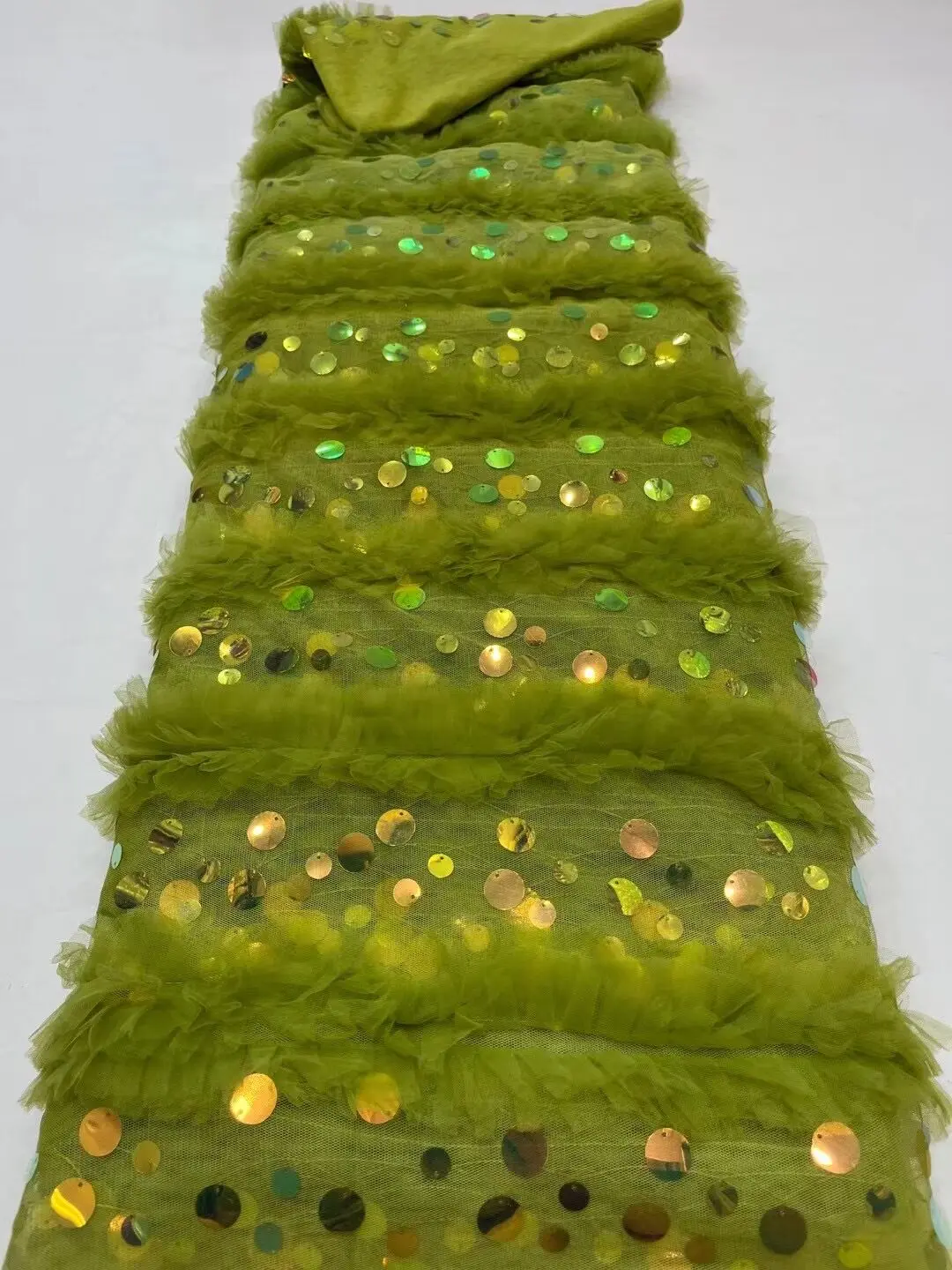 

African Lace Fabric With sequins L-12215812 Embroidered Nigerian France Tulle Lace Fabric For Wedding