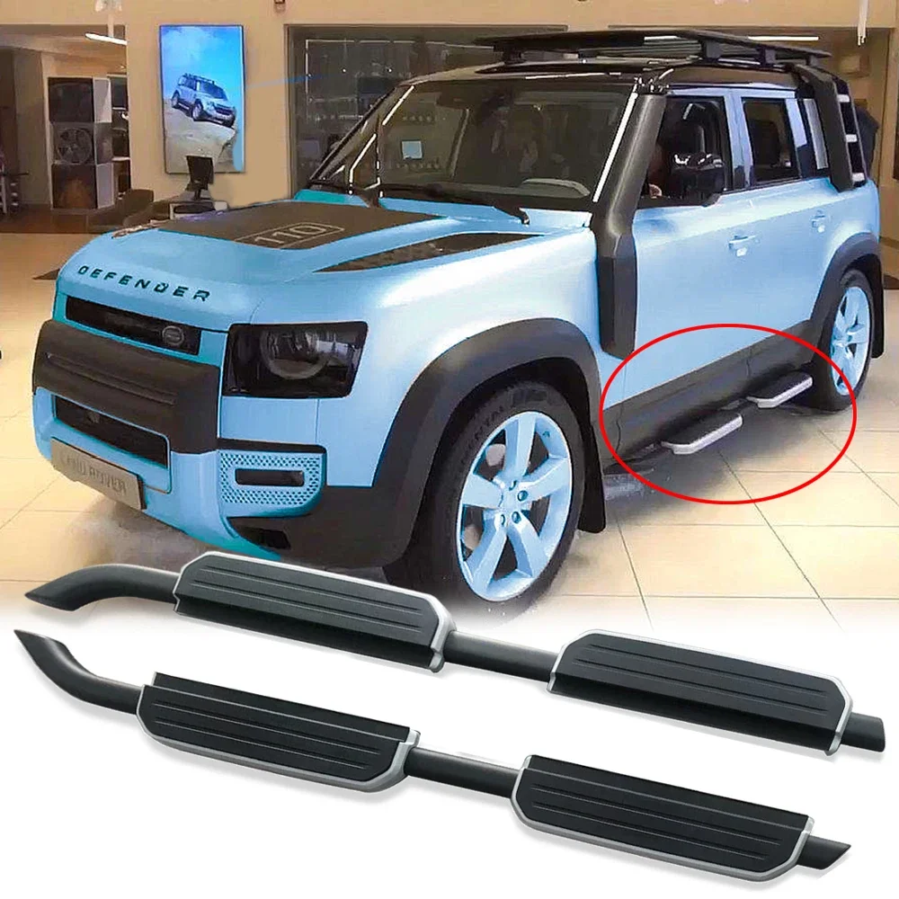 new 2pcs running board nerf bar pedal protector left right steel side steps fits for land rover defend 110 2020 custom 2pcs fixed side step fits for benz glb x247 2020 2023 running board nerf bar pedal