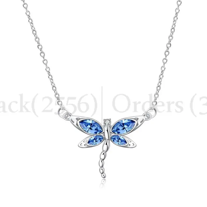 Pet Ashes Pendant For Blue Crystal Dragonfly Memorial Urn Necklace Keepsake Cremation Jewelry