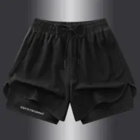 2-in-1 Double Layer Shorts, Men's Fashion Gradient Stretch Sports Shorts For Summer Gym Workout Training 2