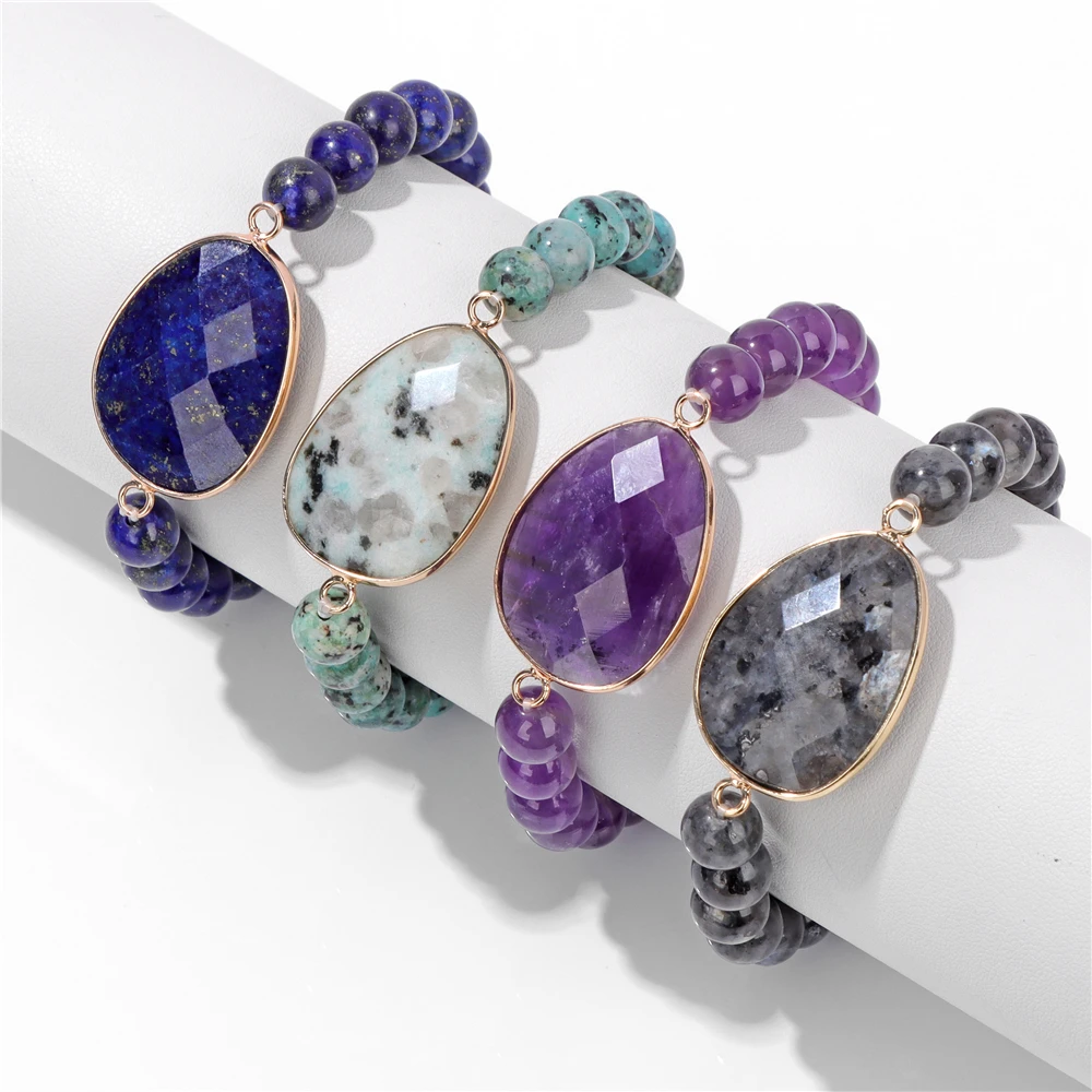 Bracelet de perles de fluorite naturelle irrégulière pour