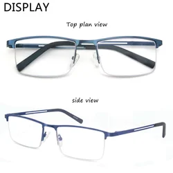 Men's Blue Light Blocking Reading Glasses - Anti - Glare Metal Frame with Spring Hinges and UV Protection - +200 (C4 Blue)