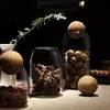 Glass Storage Bottle Round Cork Stopper Glass Pot Tea Sealed Pot Flower Fruit Tea Display Bottle Coffee Bean Storage Bottles 2