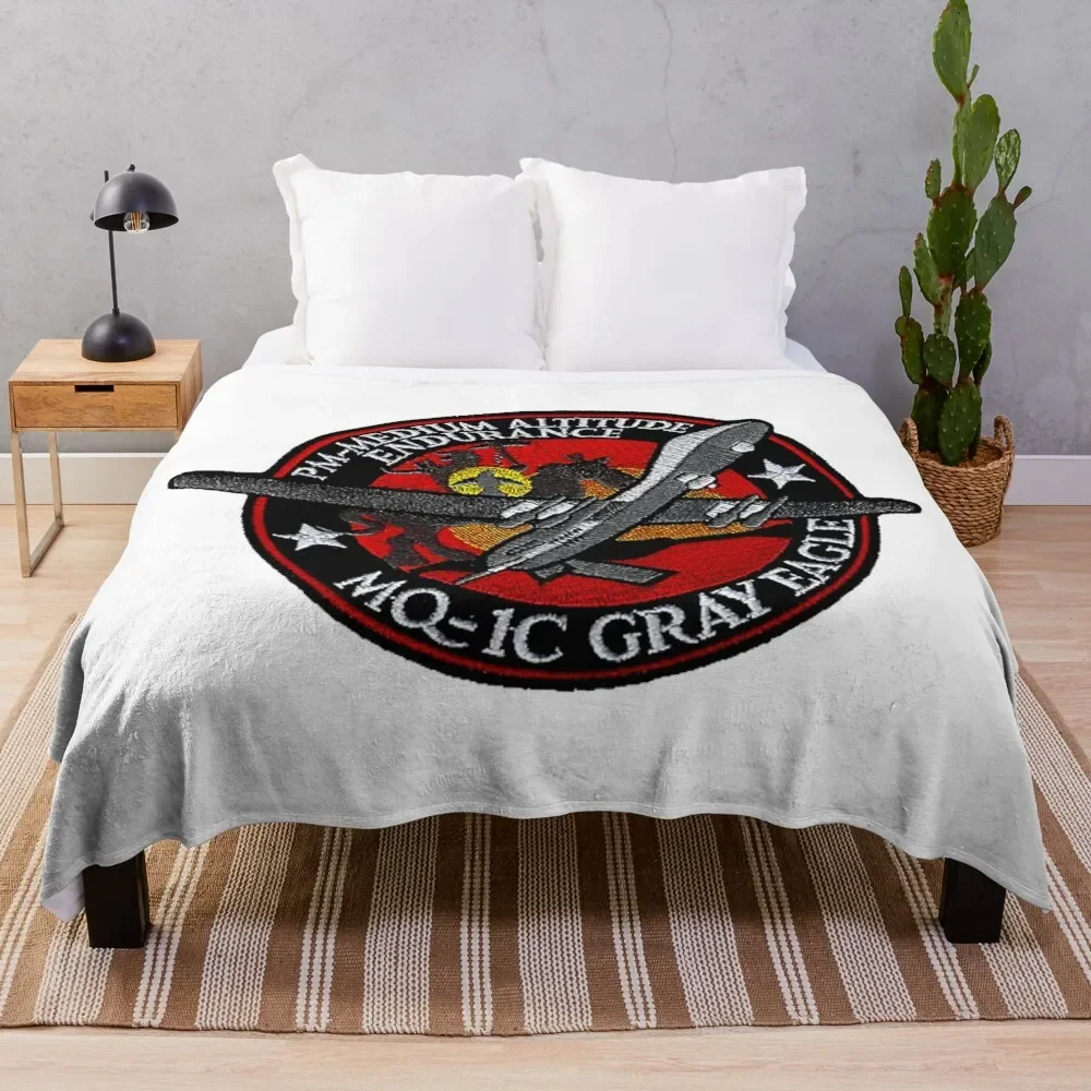 

MQ-1c Gray Eagle Patch Throw Blanket Nap Summer Beddings Blankets