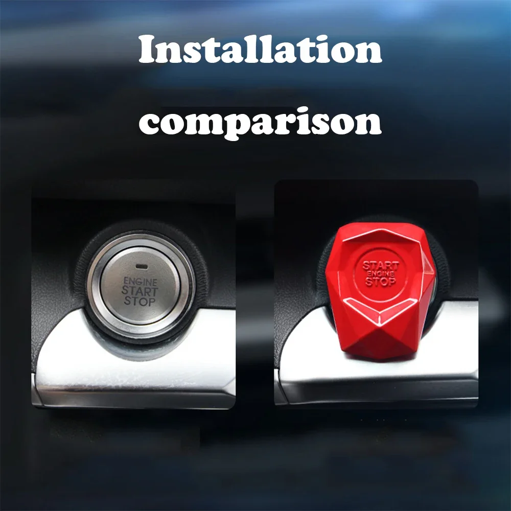 Car Start Button Cover Universal Engine Start Stop Switch Decoration Sticky Interior Ring