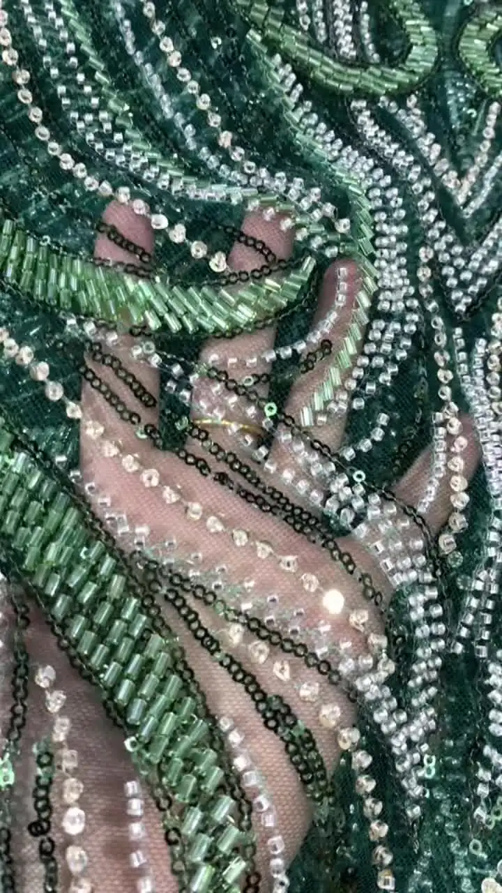 Новейшая африканская кружевная ткань с бисером белая вышивка французская сетка