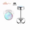 A Pair G23 Titanium Anti-allergic Earrings 4MM 5MM Opal Birthstone Ear studs Small Stud Earrings for Women 4