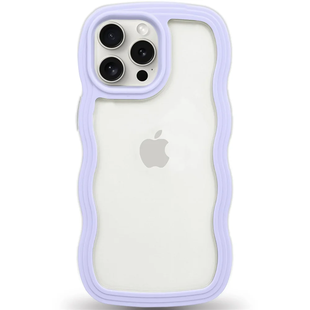 Soft Curly Wavy Shockproof Clear Phone Case Cover