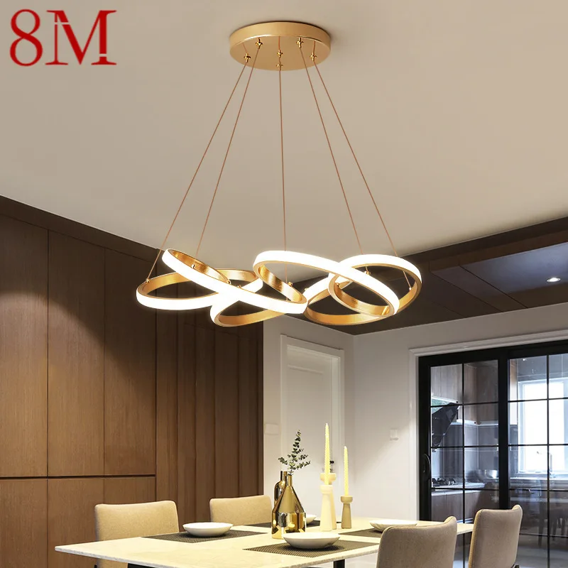 8M Postmodern Pendant Lamp Vintage Creative Rings Led 3 Colors Art Fixtures For Home Decor Living Dining Room Bedroom