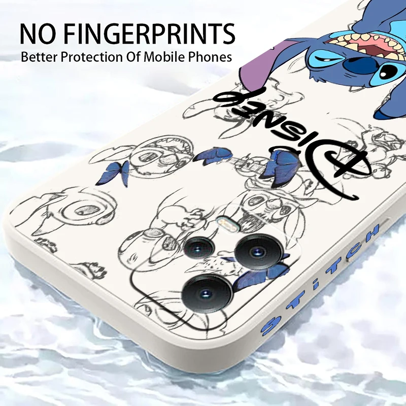 Disney Lilo & Stitch Angel Liquid Left Rope For Xiaomi Redmi Note 12 12S 12R 11 11T 11S 10 10S 9 8 8T Pro Plus 5G Back