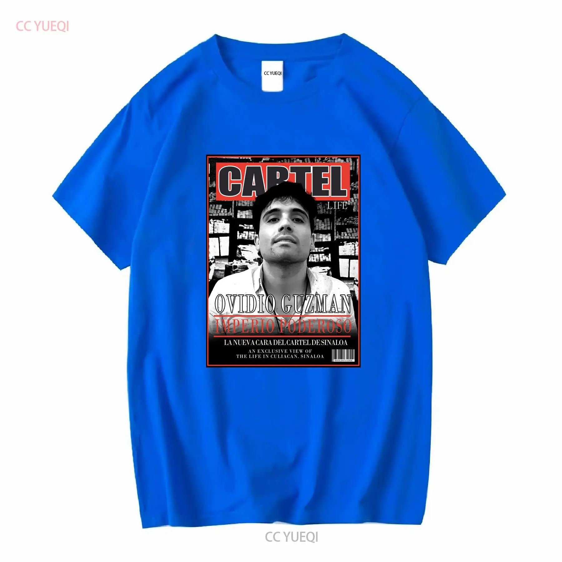 T-shirt Homme El Chapo Cartel Narcos - Coton Noir, Tailles S à 5XL, Motif Solide
