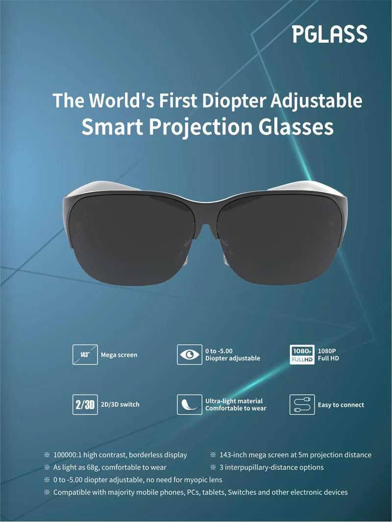 Original VR Glasses Smart Glasses Augmented Reality Wireless/interactive Helmets Projector Hololens With Display Screen Phone