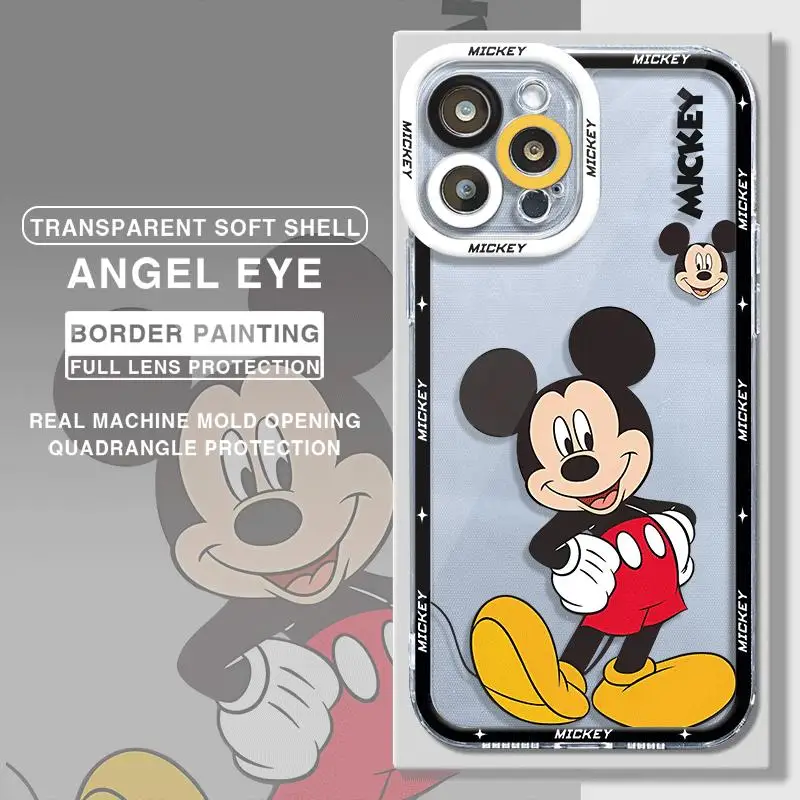 Funda de teléfono de dibujos animados de Mickey Mouse para Apple iPhone 15 Pro Max 13 14 Plus 12 Mini 11 Pro XR 8 SE 7 6S XS MAX, funda de armadura mate