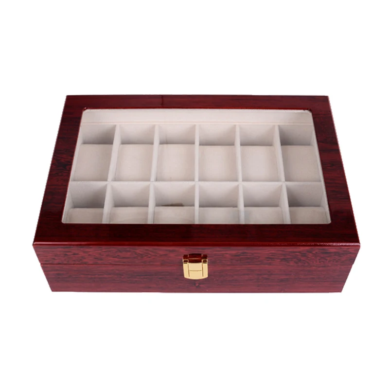 Luxury Wooden Watch Boxes 2/3/5/6/10/12 Grids for Men and Women Glass Top Jewelry Organizer Stroge Cases Clock Gifts Boxes