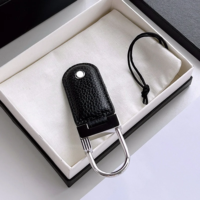 LJ2 Luxury MB Keychain Leather Car Key Chain 316 Stainless Steel Ring Classic Casual Gift For Men