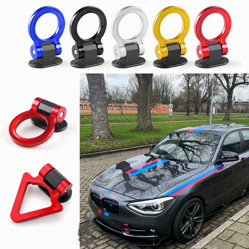 

ABS Car Styling Trailer Hooks Sticker Decoration Car Auto Rear Front Trailer Simulation Racing Ring Vehicle Towing Hook