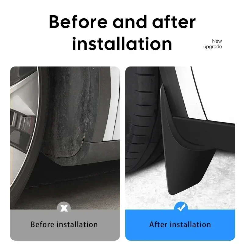 Schmutzfänger für Tesla Model Y Juniper 2026 Auto-Radabdeckungen Spritzschutz Kotflügel Vorne Hinten TPE-Schutz – Detail 2