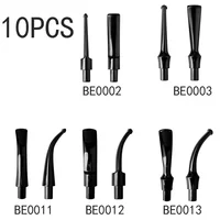 10pcs Smoking Pipe Mouthpieces Black Acrylic Mouthpiece Stem For 9mm Filter Smoke Pipe Holder Curved Straight Tobacco Mouthpiece 1