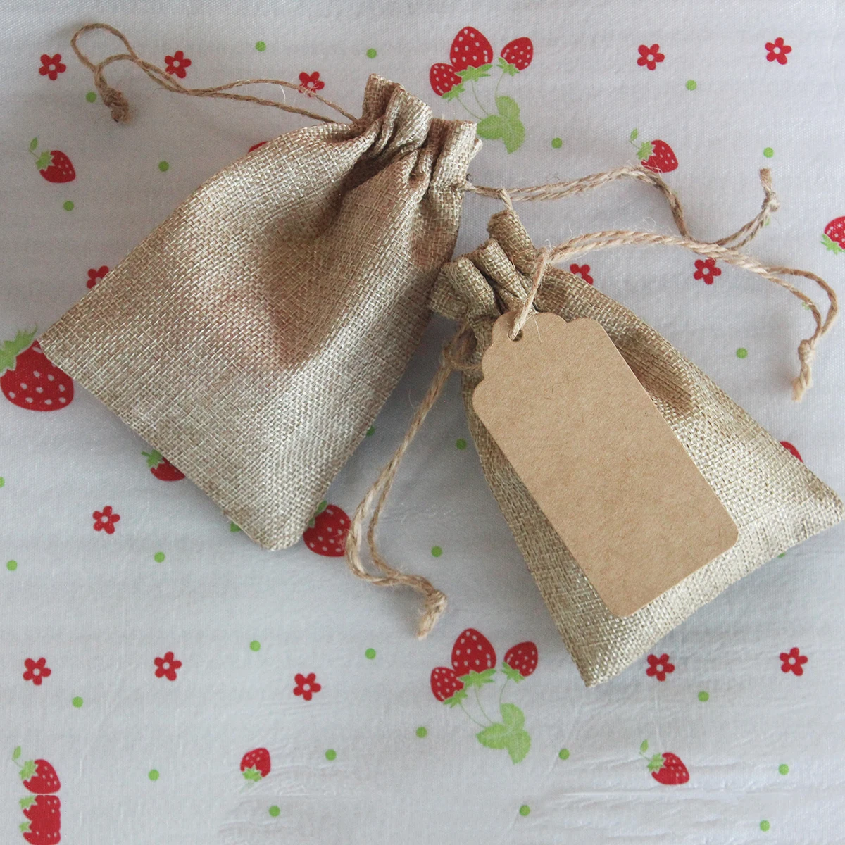 21pcs - Drawstring Linen Bag Strap Linen Jewelry Gift Linen Bag