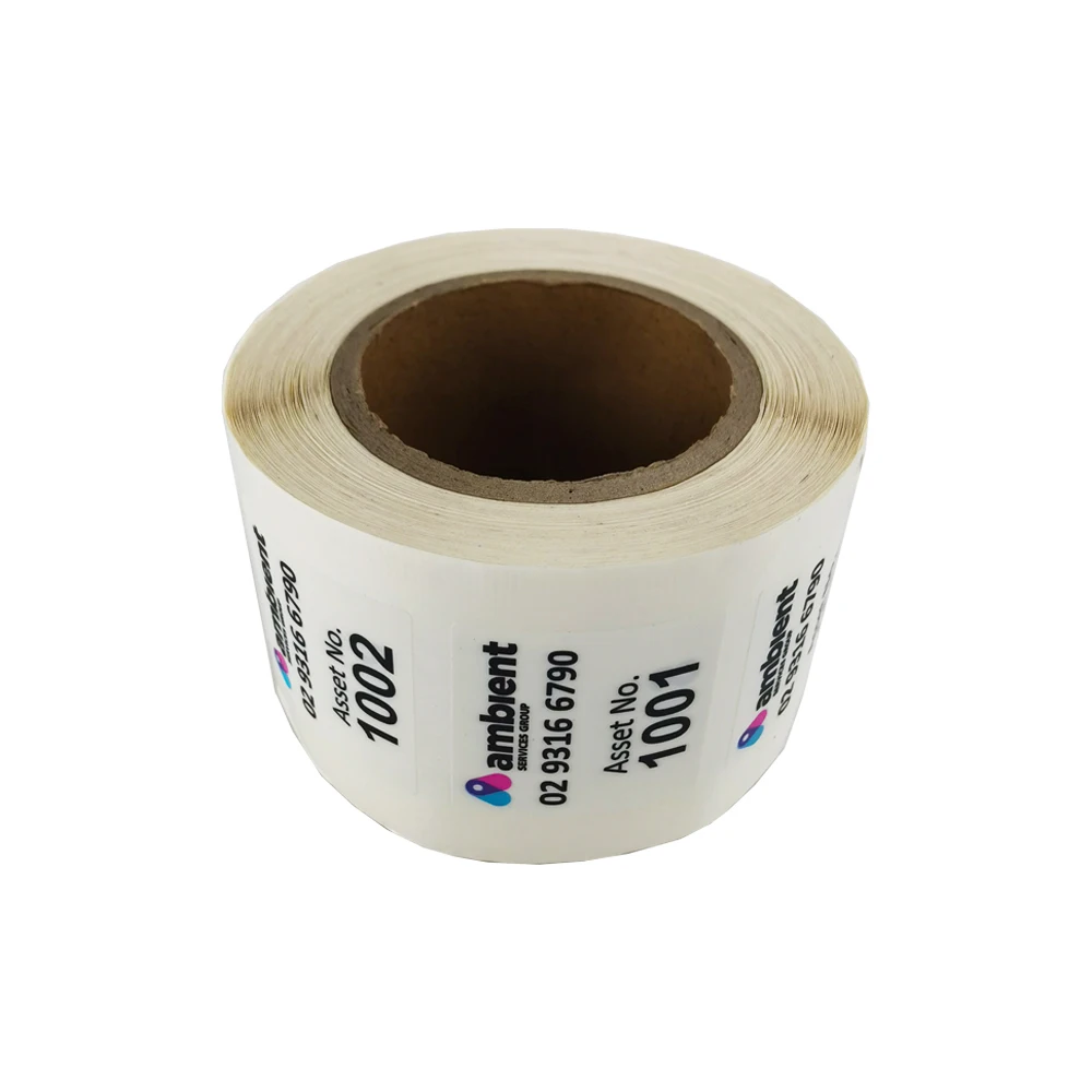 맞춤형 디자인 보증 VOID 스티커, 흰색 VOID 제거, 변조 방지, 방수 일련 번호 라벨, 1000 개, 50x50mm