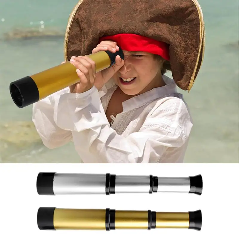 Kids Pirate Telescope Educational Toy Gold/Silver Pocket Mini