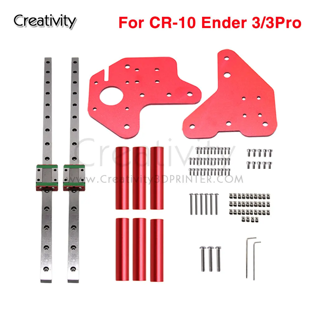 Ender3/CR10 Dual Z-axis Linear Rail Guide Kit with Fix Plate Mount Bracket For Ender-3/Ender-3 V2/CR-10 3d printer Upgrade Kit
