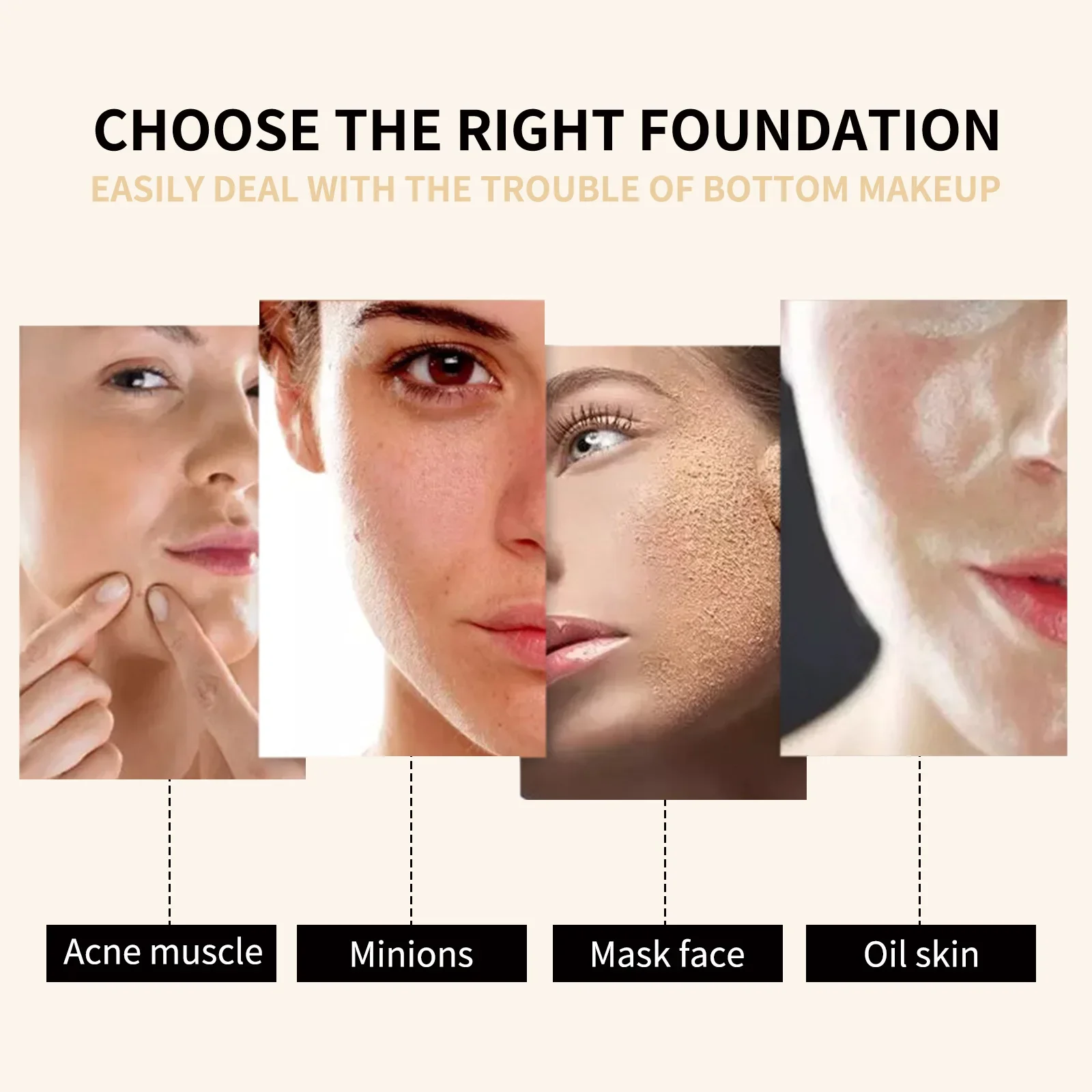 30ml Liquid Foundation Concealer Full Coverage Moisturizing Brighten Cream Cover Spot Acne Dark Circles Even Skin Tone Cosmetics 5