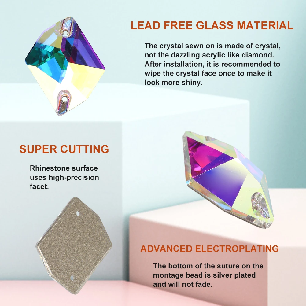 Cosmic Glass Crystal AB Moonlight Sewing Stones For Garment Clothes Bags