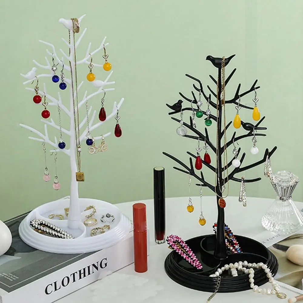 

Plastics Jewelry Display Stand Tree Shaped Simple Style Necklace Holder Removable Stable Chassis Necklace Storage Rack Home