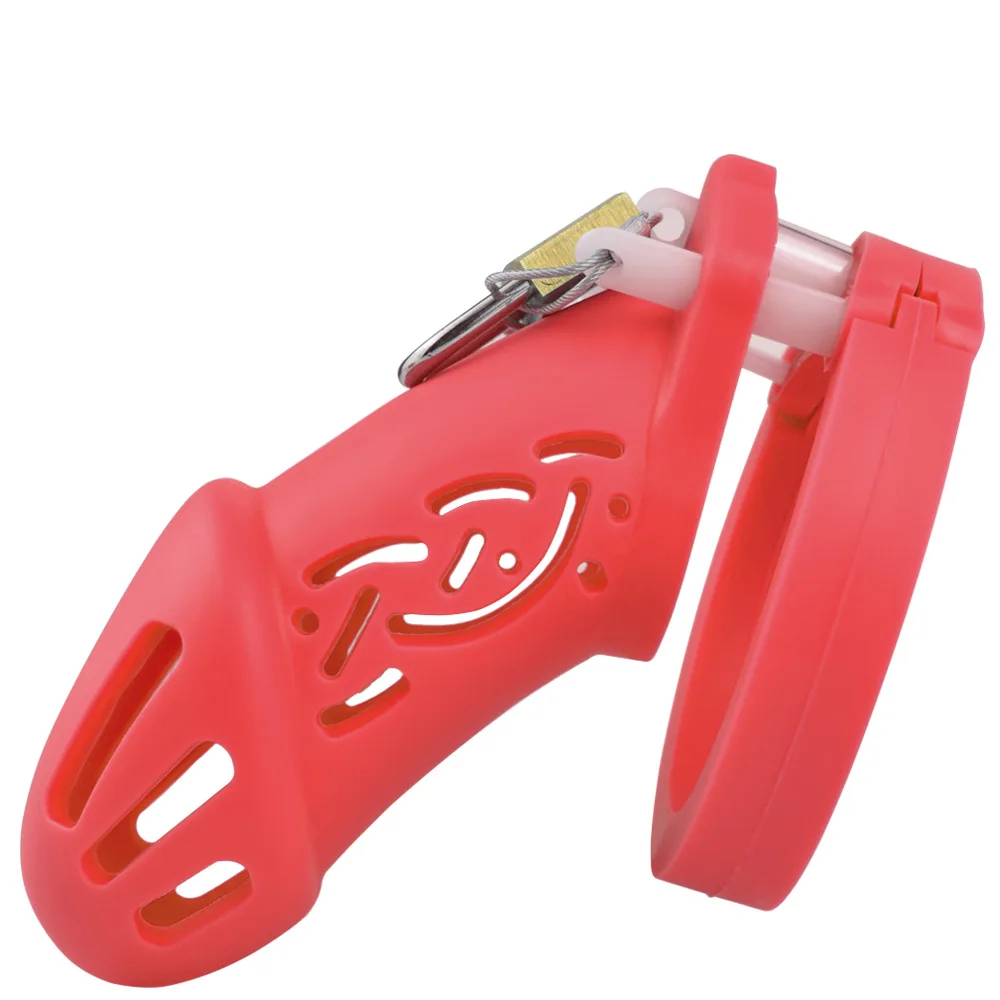 Silicone Chastity Lock Cock Cage Adult Colorful Soft Silicone Penis Belt Male Bondage Toys Abstinence Prohibition Erection BDSM