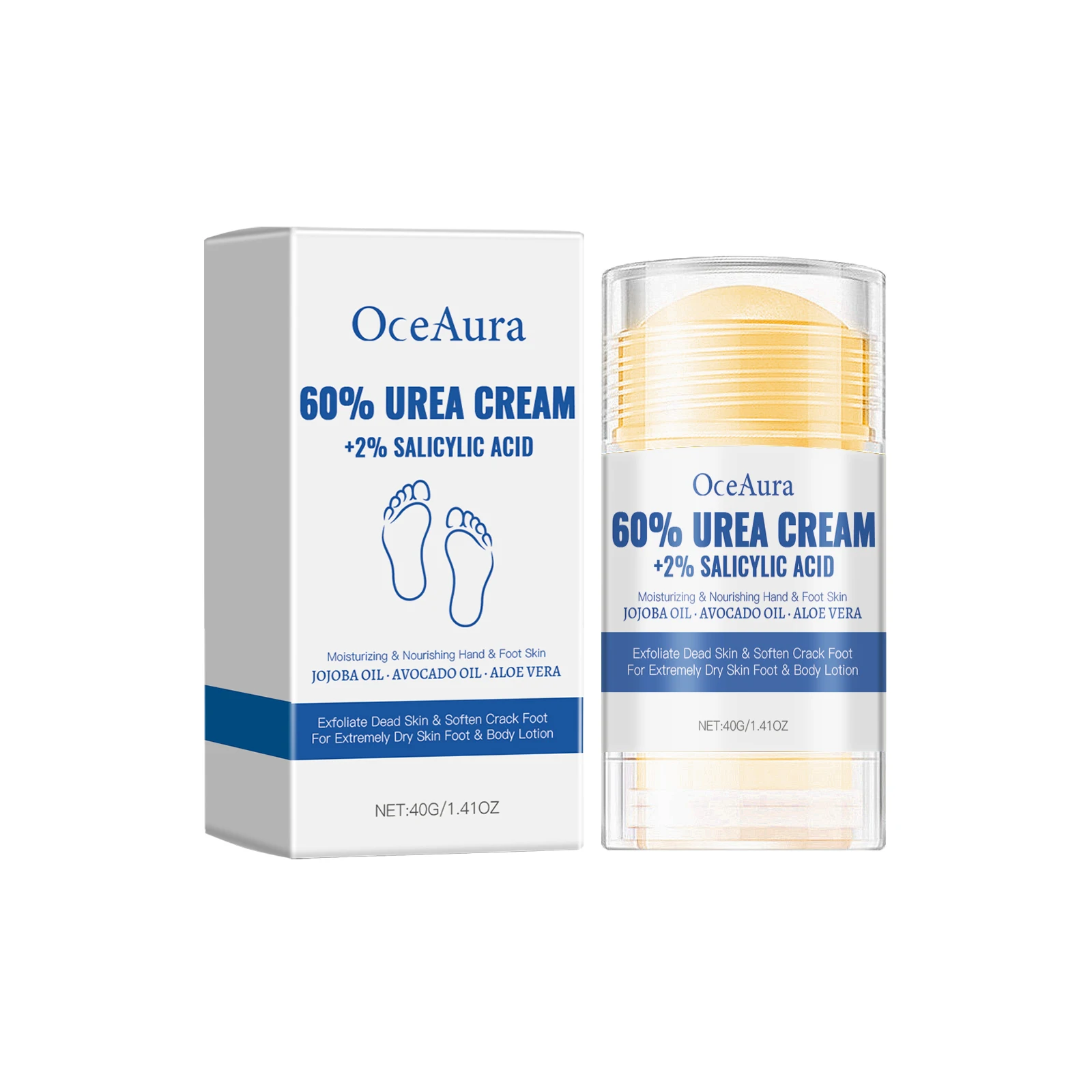 60% Urea Feet Cream Extreme Dry Cracked Rough Thick Dead Skin 2% Salicylic Acid Soften Exfoliate Moisturizer Smooth Nourish Hand