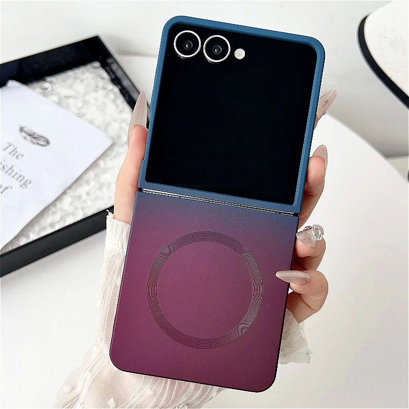 Gradient Color Magnetic Liquid Silicone Soft Back Case - 2-Piece Set