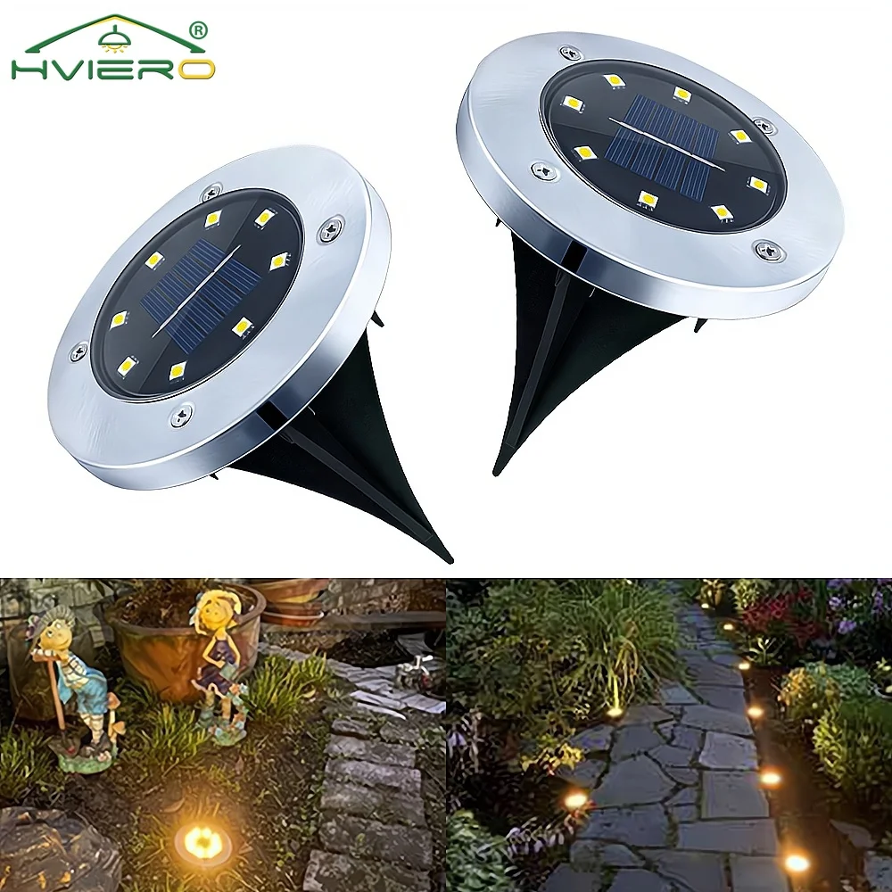 Outdoor Solar Lawn 8LED DC 12V  Lights Buried Garden Waterproof Path Park Way Villa Yard Floor Under Ground Spot Lamp Highlight