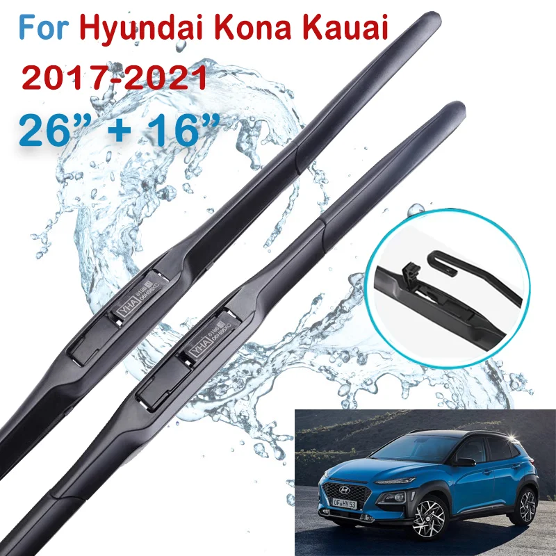 CarWiperFrontWindshieldWiperBladesSetForHyundaiKona20172023