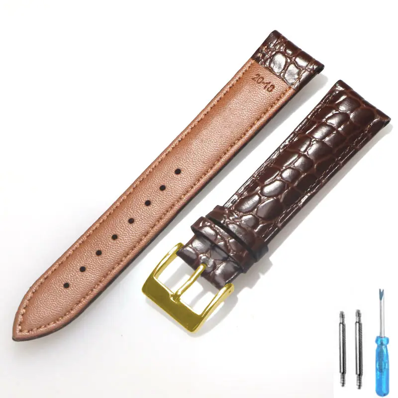 Elegant Leather Pin Buckle Watch Strap