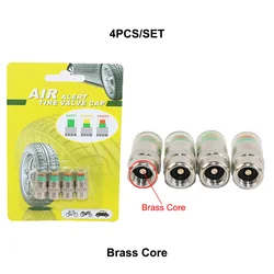 Advanced Tire Pressure Monitoring Valve Caps - Alert Indicator for Cars, Motorcycles, and Trucks (Brass Core)