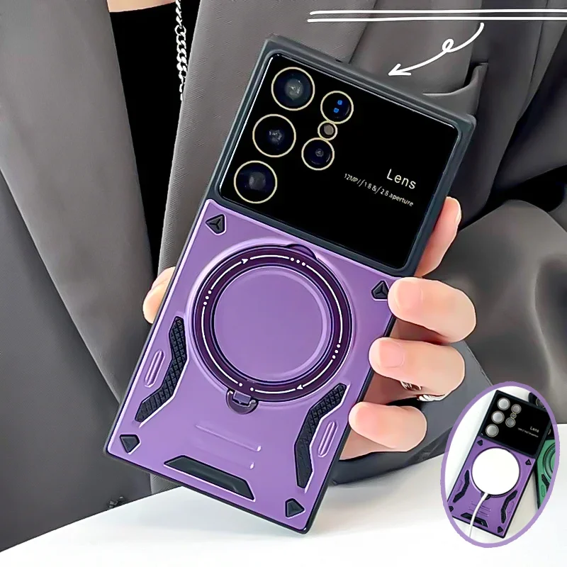 Shockproof Armor Protect Case with Magsafe Magnetic Holder Ring